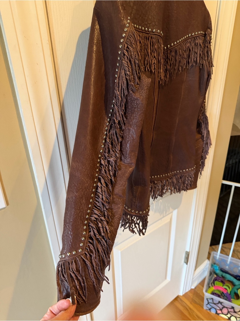 Old Gringo Brown Studded Fringe Leather Jacket - Picture 5 of 5